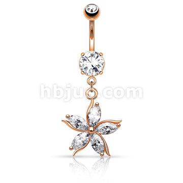 316L Surgical Steel 316L Surgical Steel Flower W/ CZ Shard Petals... - Image 4