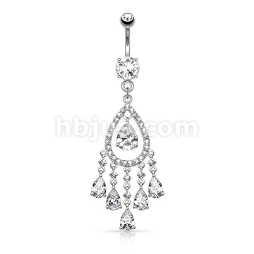 316L Surgical Steel 316L Surgical Steel Multi Tear Drop and Round CZ... - Image 2