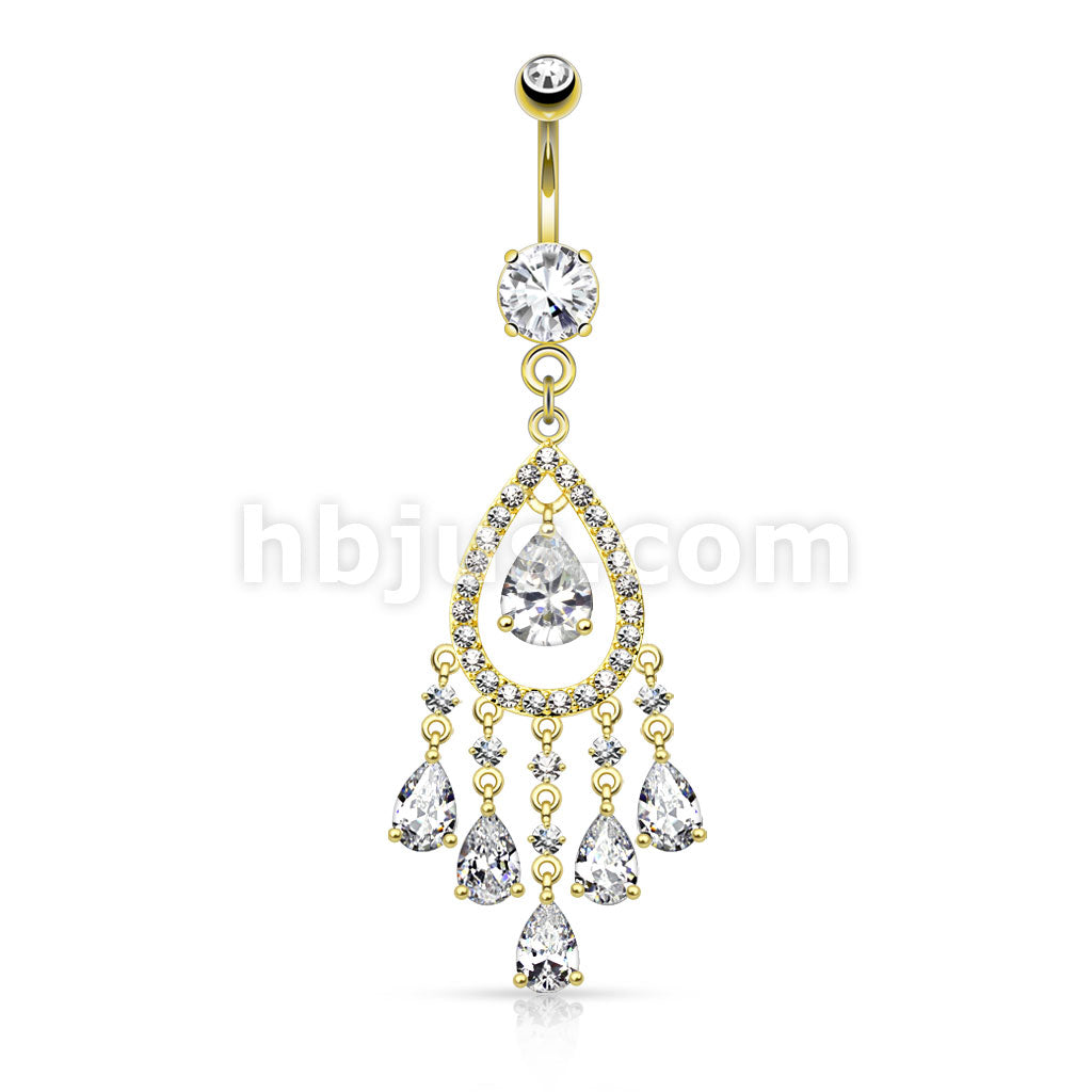 316L Surgical Steel 316L Surgical Steel Multi Tear Drop and Round CZ... - Image 3