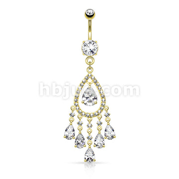 316L Surgical Steel 316L Surgical Steel Multi Tear Drop and Round CZ... - Image 3