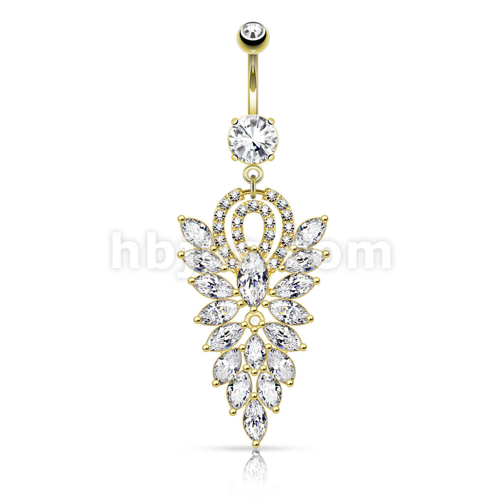 316L Surgical Steel 316L Surgical Steel Fancy Chandelier CZ Cluster... - Image 3