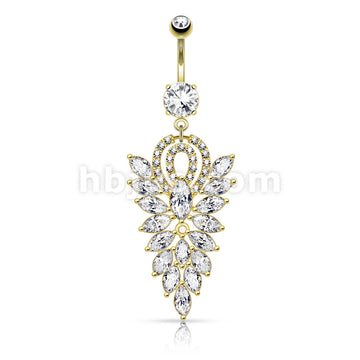 316L Surgical Steel 316L Surgical Steel Fancy Chandelier CZ Cluster... - Image 3