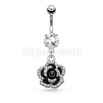 316L Surgical Steel 316L Surgical Steel Pave Crystal Set Petals on... - Image 2