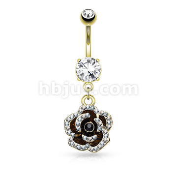 316L Surgical Steel 316L Surgical Steel Pave Crystal Set Petals on... - Image 3