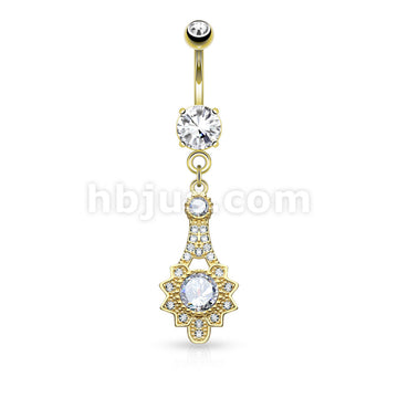 316L Surgical Steel 316L Surgical Steel Micro Pave CZ Tribal Sun Dangle... - Image 3