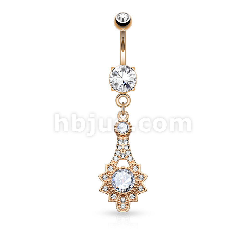 316L Surgical Steel 316L Surgical Steel Micro Pave CZ Tribal Sun Dangle... - Image 4