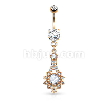 316L Surgical Steel 316L Surgical Steel Micro Pave CZ Tribal Sun Dangle... - Image 4