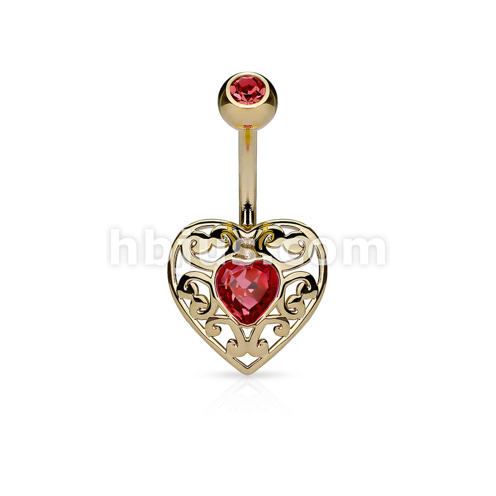316L Surgical Steel 316L Surgical Steel Vintage Filigree Heart With... - Image 3