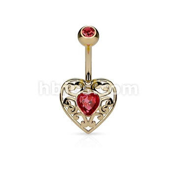 316L Surgical Steel 316L Surgical Steel Vintage Filigree Heart With... - Image 3
