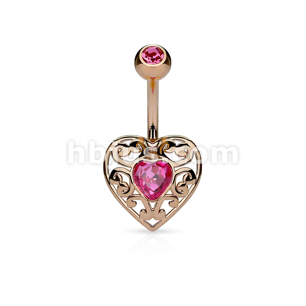 316L Surgical Steel 316L Surgical Steel Vintage Filigree Heart With... - Image 4