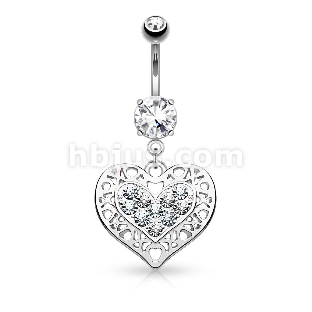 316L Surgical Steel 316L Surgical Steel Tribal Heart Filigree Edged... - Image 2