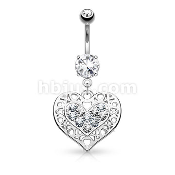 316L Surgical Steel 316L Surgical Steel Tribal Heart Filigree Edged... - Image 2