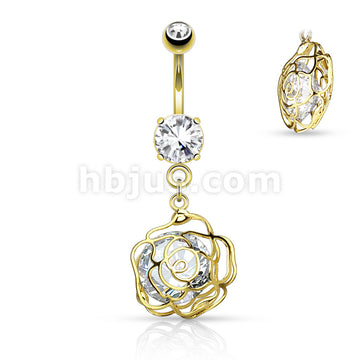 316L Surgical Steel 316L Surgical Steel Large CZ Incased Camellia... - Image 3
