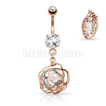 316L Surgical Steel 316L Surgical Steel Large CZ Incased Camellia... - Image 4