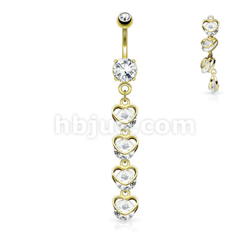 316L Surgical Steel 316L Surgical Steel Four Vertical Drop CZ Set... - Image 3