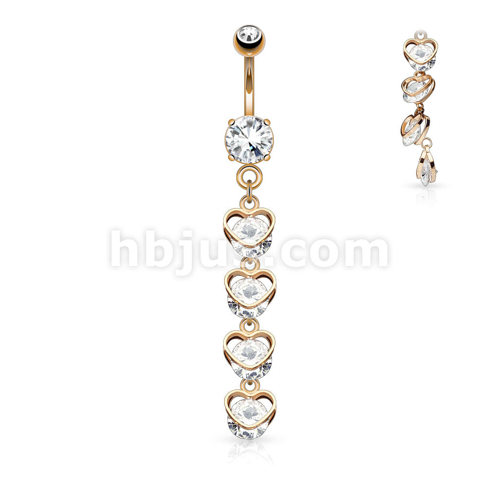 316L Surgical Steel 316L Surgical Steel Four Vertical Drop CZ Set... - Image 4