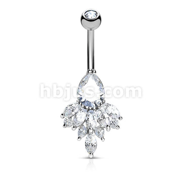 316L Surgical Steel 316L Surgical Steel Tear Drop CZ and Marquise CZ... - Image 2