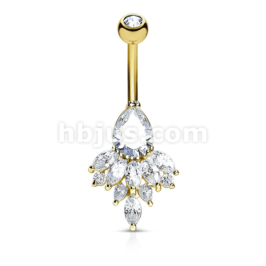 316L Surgical Steel 316L Surgical Steel Tear Drop CZ and Marquise CZ... - Image 3