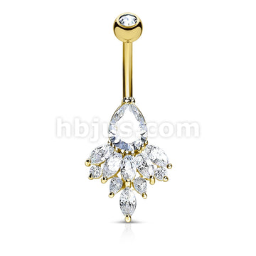 316L Surgical Steel 316L Surgical Steel Tear Drop CZ and Marquise CZ... - Image 3