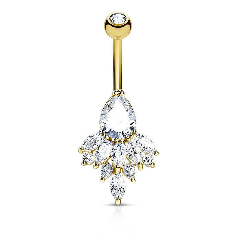 316L Surgical Steel 316L Surgical Steel Tear Drop CZ and Marquise CZ...