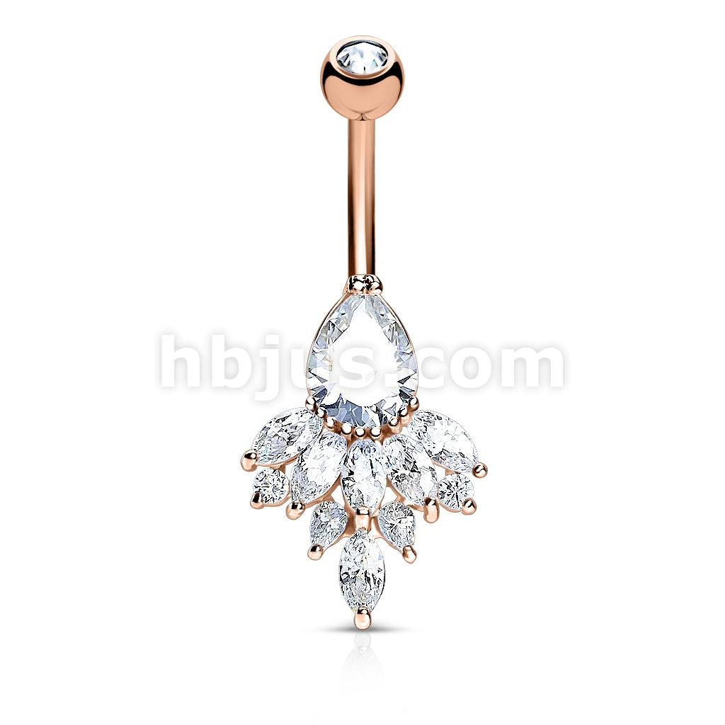 316L Surgical Steel 316L Surgical Steel Tear Drop CZ and Marquise CZ... - Image 4