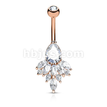 316L Surgical Steel 316L Surgical Steel Tear Drop CZ and Marquise CZ... - Image 4