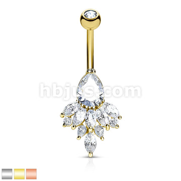 316L Surgical Steel 316L Surgical Steel Tear Drop CZ and Marquise CZ...