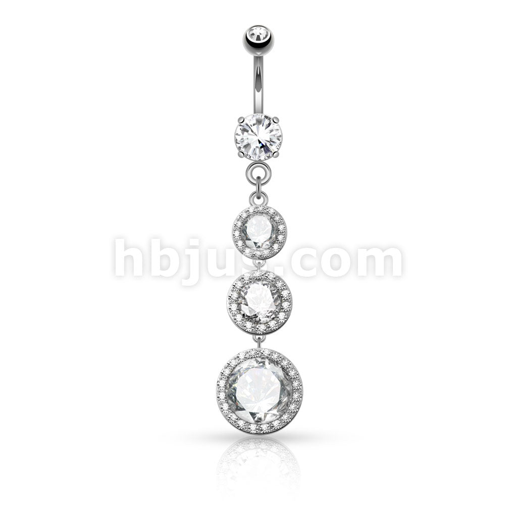 316L Surgical Steel 316L Surgical Steel Triple CZ Paved Around Large CZ... - Image 2