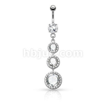 316L Surgical Steel 316L Surgical Steel Triple CZ Paved Around Large CZ... - Image 2