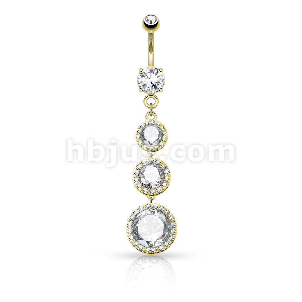 316L Surgical Steel 316L Surgical Steel Triple CZ Paved Around Large CZ... - Image 3