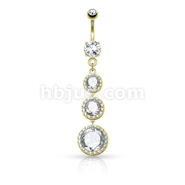 316L Surgical Steel 316L Surgical Steel Triple CZ Paved Around Large CZ... - Image 3