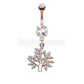 316L Surgical Steel 316L Surgical Steel Micro CZ Paved Life Tree Dangle... - Image 4