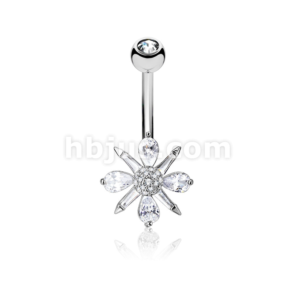316L Surgical Steel 316L Surgical Steel Barguette CZ and Pear CZ... - Image 2