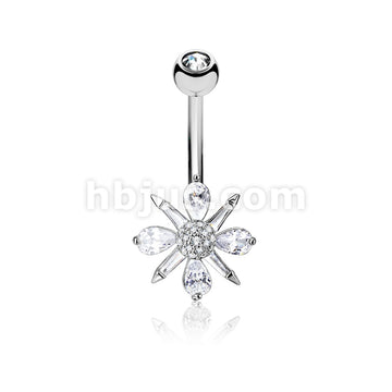 316L Surgical Steel 316L Surgical Steel Barguette CZ and Pear CZ... - Image 2