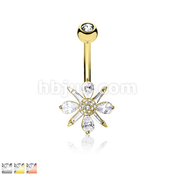 316L Surgical Steel 316L Surgical Steel Barguette CZ and Pear CZ...