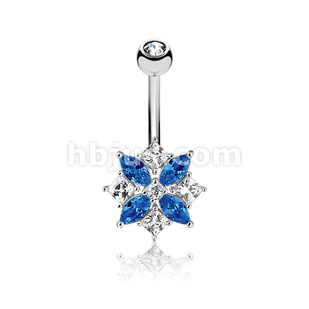 316L Surgical Steel 316L Surgical Steel Marquise and Square CZ Cluster... - Image 2