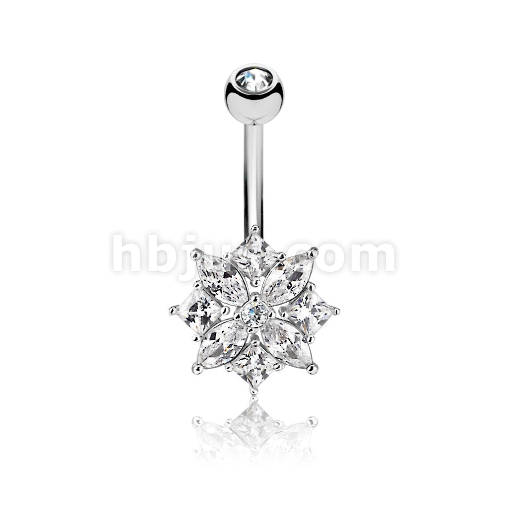 316L Surgical Steel 316L Surgical Steel Marquise and Square CZ Cluster... - Image 3
