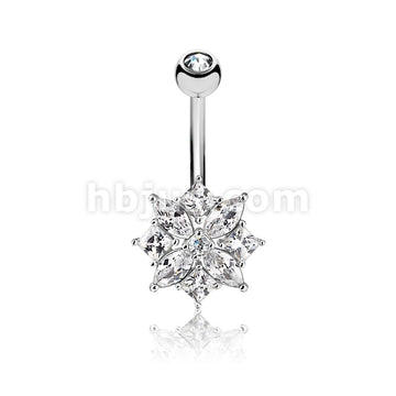 316L Surgical Steel 316L Surgical Steel Marquise and Square CZ Cluster... - Image 3