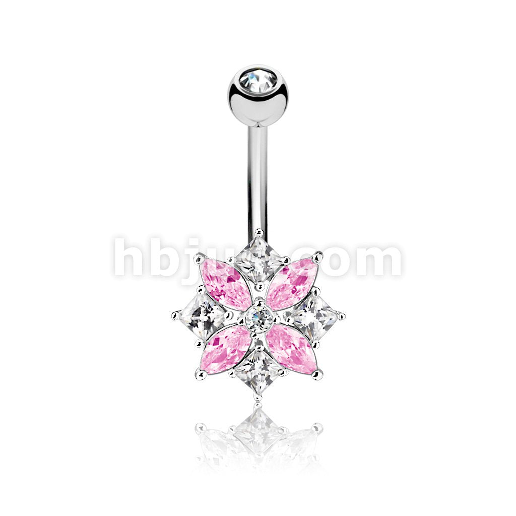 316L Surgical Steel 316L Surgical Steel Marquise and Square CZ Cluster... - Image 4