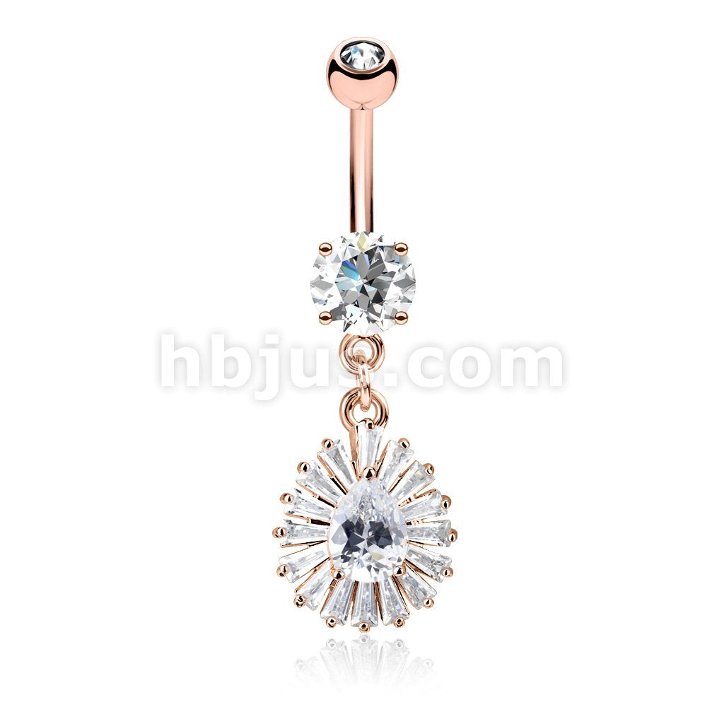 316L Surgical Steel 316L Surgical Steel Pear CZ Center and Princess Cut... - Image 4