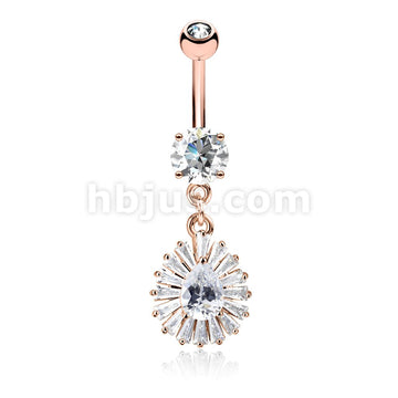 316L Surgical Steel 316L Surgical Steel Pear CZ Center and Princess Cut... - Image 4