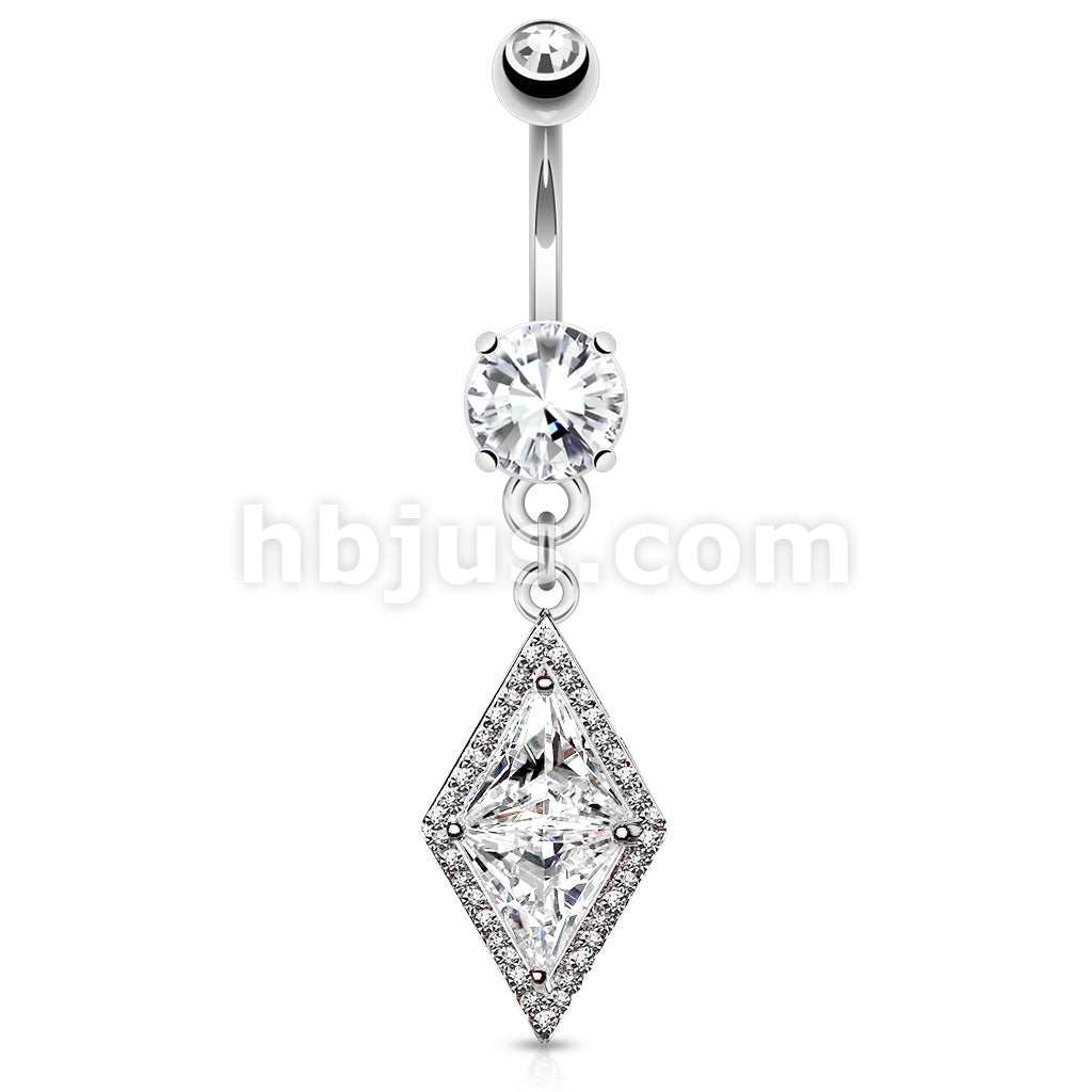 316L Surgical Steel 316L Surgical Steel Double Tier Belly Ring With... - Image 2