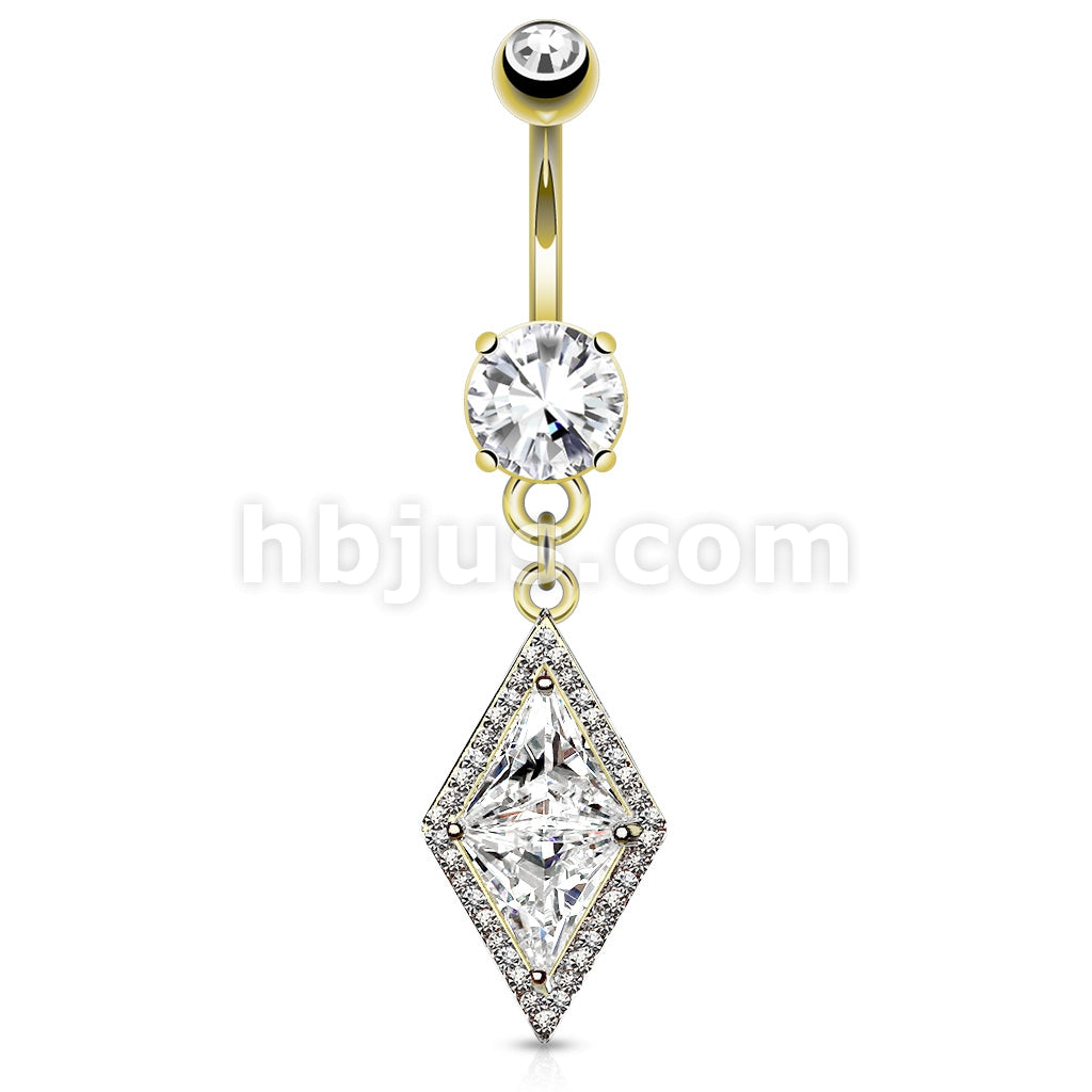 316L Surgical Steel 316L Surgical Steel Double Tier Belly Ring With... - Image 3