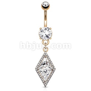 316L Surgical Steel 316L Surgical Steel Double Tier Belly Ring With... - Image 4