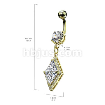 316L Surgical Steel 316L Surgical Steel Double Tier Belly Ring With... - Image 5