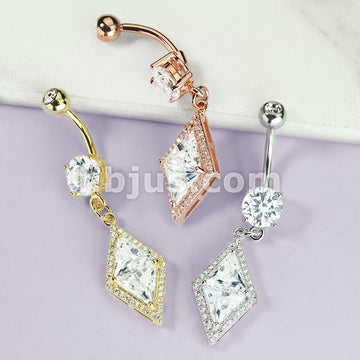 316L Surgical Steel 316L Surgical Steel Double Tier Belly Ring With... - Image 8