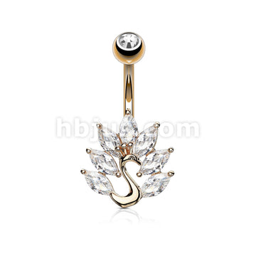 316L Surgical Steel 316L Surgical Steel Marquise CZ Peacock Belly... - Image 6