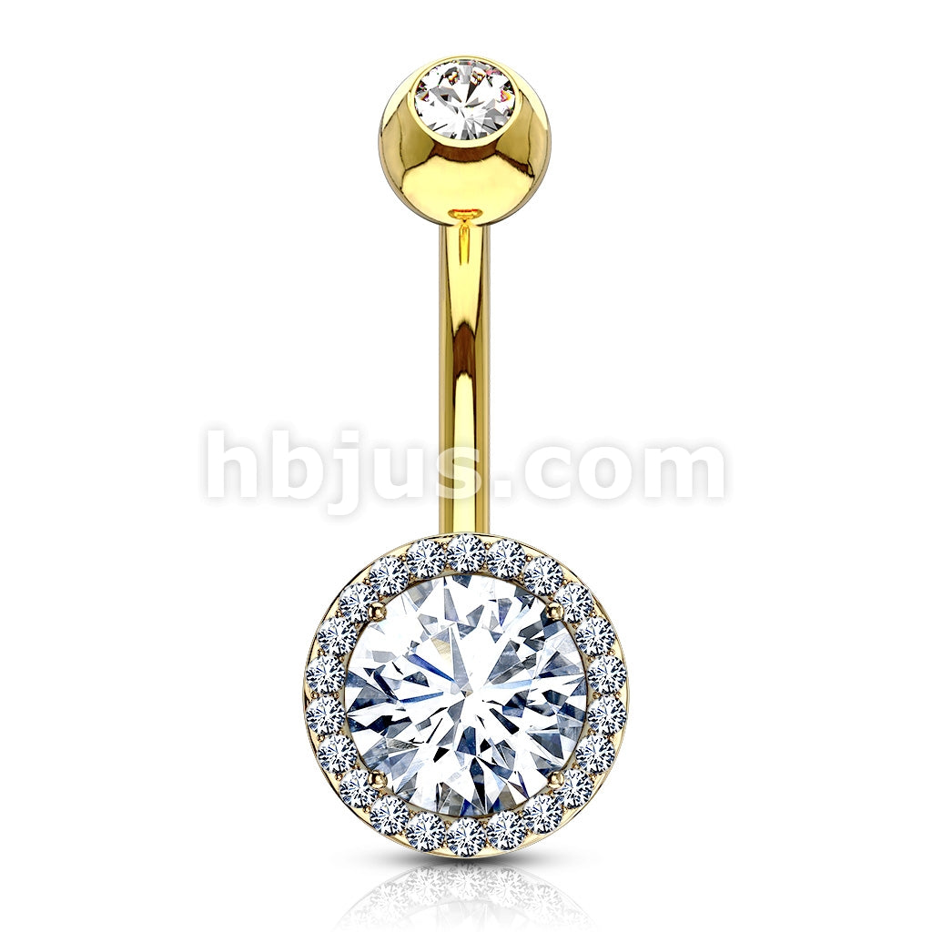 316L Surgical Steel CZ Around Round Prong Set CZ Center Double Tier... - Image 4