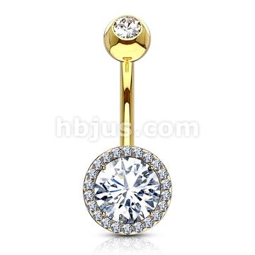 316L Surgical Steel CZ Around Round Prong Set CZ Center Double Tier... - Image 4