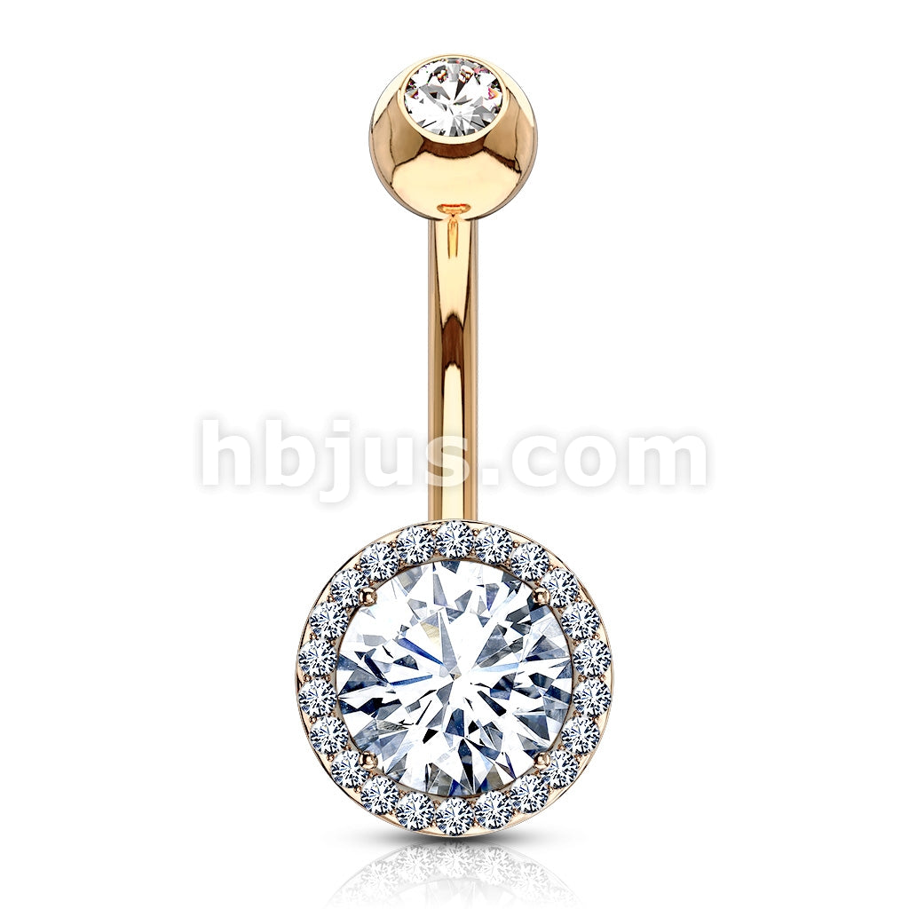 316L Surgical Steel CZ Around Round Prong Set CZ Center Double Tier... - Image 5